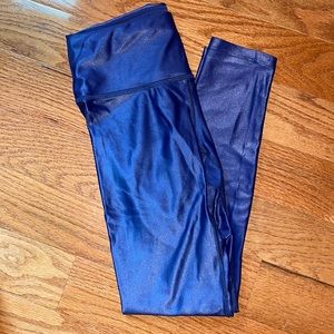 Noli metallic blue workout leggings